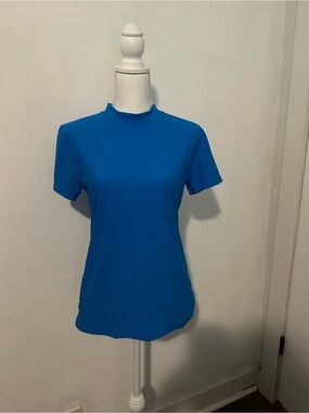 Garage Electric Blue Short Sleeve Mock Neck Tee